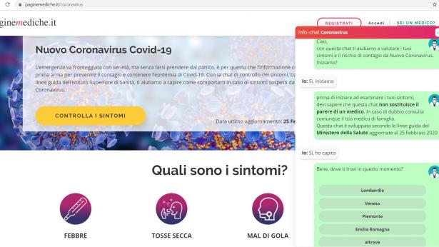 Sintomi sospetti da nuovo Coronavirus: online un chatbot per capire come comportarsi